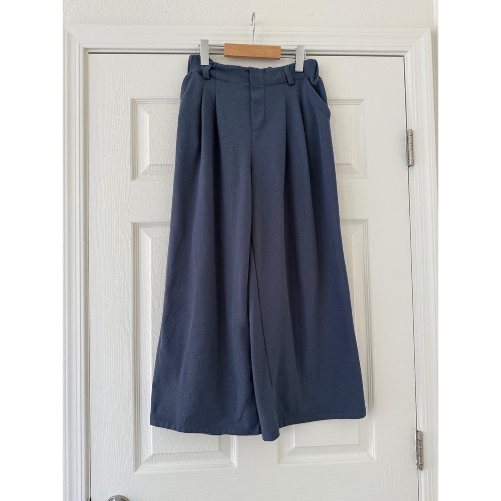 Halara Blue Waffle Knit Pants short small 22” inseam